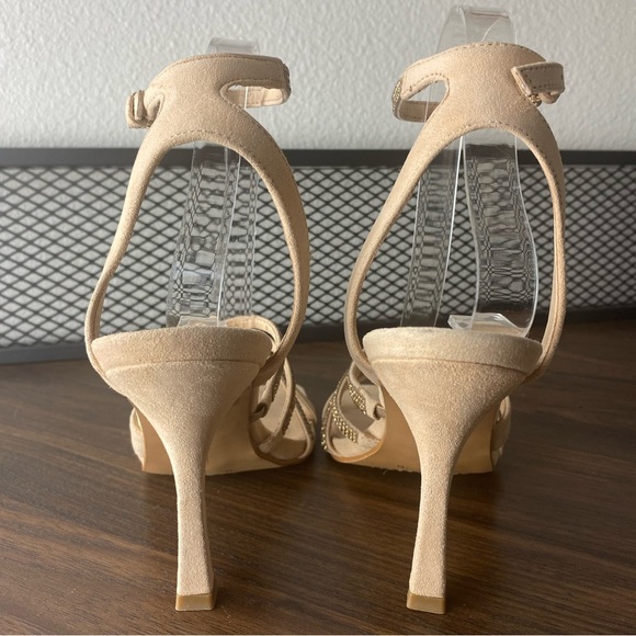 Vince Camuto - Brevern Rhinestone - Tan Trim Strappy Sandals - Size 7 - Picture 9 of 16